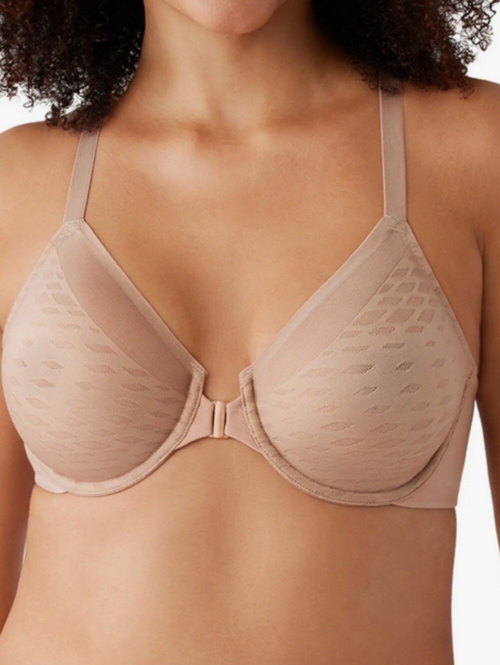Wacoal 855436 Tan Elevated Allure Underwire Front Close Racerback Bra Size 38D.